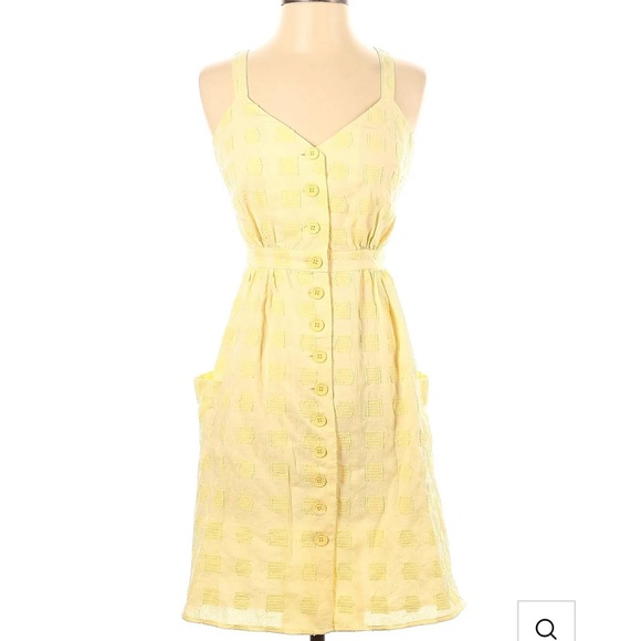 ModCloth | NWT Casual Eyelet Pocket Dress Yellow Anthropologie - Picture 2 of 11